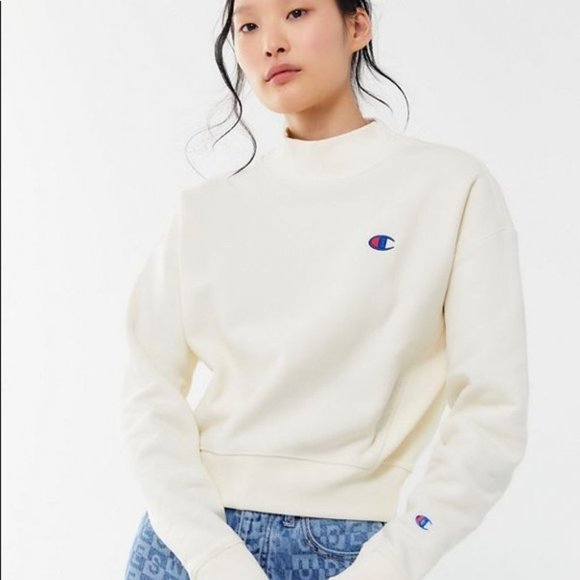 Champion Sweaters - Champion Reverse Weave Mock Neck Sweater neutral off-white S